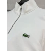 Erkek Classic Fit Yarım Fermuarlı Double Face Beyaz Sweatshirt