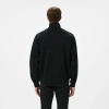 Erkek Classic Fit Yarım Fermuarlı Double Face Siyah Sweatshirt