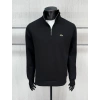 Erkek Classic Fit Yarım Fermuarlı Double Face Siyah Sweatshirt