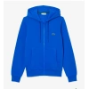 Erkek Fermuarlı Double Face Pike Kapüşonlu Polar Sweatshirt Saks Mavi