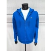 Erkek Fermuarlı Double Face Pike Kapüşonlu Polar Sweatshirt Saks Mavi