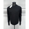 Erkek İşlemeli Double Face Kumaş Kol Armalı Bisiklet Yaka Sweatshirt Siyah