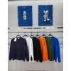 Erkek İşlemeli Double Face Kumaş Kol Armalı Bisiklet Yaka Sweatshirt Siyah