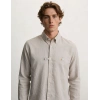 Erkek Premium %100 Linen (Keten) Regular Fit Yaka Düğmeli Gömlek - Gri