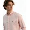 Erkek Premium %100 Linen (Keten) Regular Fit Yaka Düğmeli Gömlek - Pembe