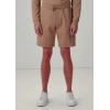 Erkek Regular Fit Bağcıklı Şort Kahverengi