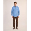 Erkek Regular Fit Yazlık Keten Gömlek Mavi