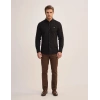 Erkek Regular Fit Yazlık Keten Gömlek Siyah