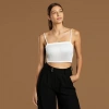 İp Askılı Fitilli Pamuk Örme Kısa Crop Atlet 40 cm