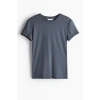 Kadın Bisiklet Yaka Regular Kalıp T-shirt Antrasit