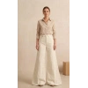 Kadın Geniş Paça Geniş Paça Pantolon - Beyaz