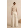 Kadın Geniş Paça Geniş Paça Pantolon - Beyaz