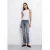 Kadın Mavi Jeans Mid-Rise Slim Bootcut - Gri - Bella