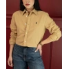 Kadın Premium %100 Linen (Keten) Regular Fit Gömlek - Bej
