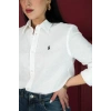 Kadın Premium %100 Linen (Keten) Regular Fit Gömlek - Beyaz