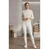 Kadın Slim Fit Pantolon - Beyaz