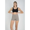 Kadın Sporcu Kısa Şort Boxer Vizon