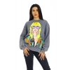 Önü Baskılı Bisiklet Yaka Kadın Sweatshirt