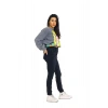 Önü Baskılı Bisiklet Yaka Kadın Sweatshirt
