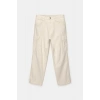 Oversize %100 Cotton Erkek Kot Kargo Pantolon Bej