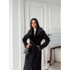 Premium Kalite Kaşe Kaban Kürklü - Siyah