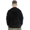 Sweatshirt Kapüşonlu Fermuarlı Basic Siyah
