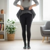Unisex Şardonlu Termal İçlik Tayt Siyah