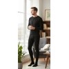 Unisex Şardonlu Termal İçlik Tayt Siyah