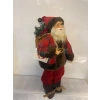 Yılbaşı Gerçekçi Figür Noel Baba Ekose Ceketli Çantalı 35cm