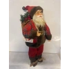 Yılbaşı Gerçekçi Figür Noel Baba Ekose Ceketli Çantalı 35cm