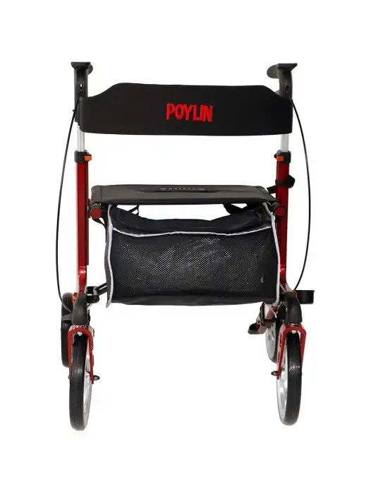 Poylin P888 Ultra Lüks Rolatör Kırmızı - Titanyum Gri