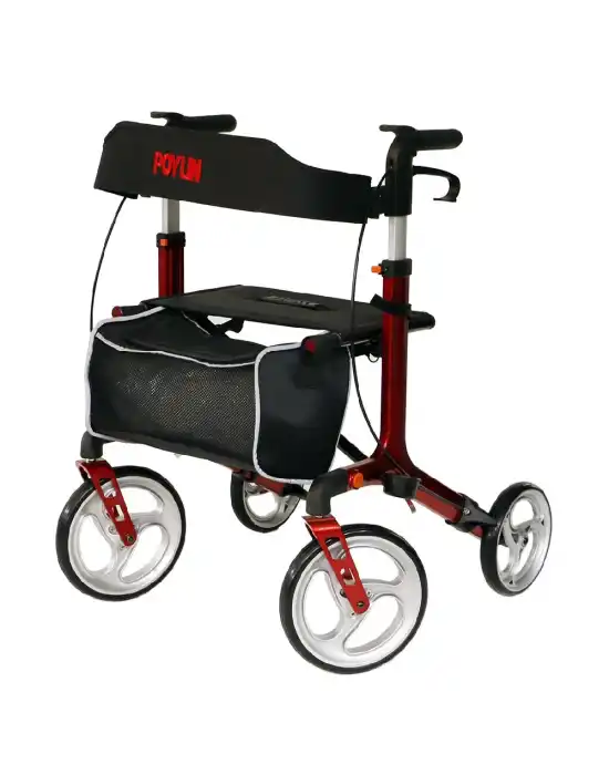 Poylin P888 Ultra Lüks Rolatör Kırmızı - Titanyum Gri