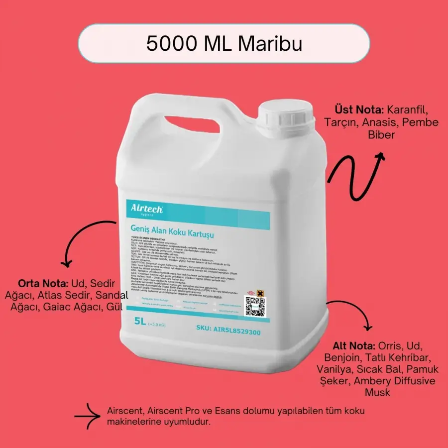 Airtech 5000 ML Maribu Oda Koku Makine Kartuşu Esansı