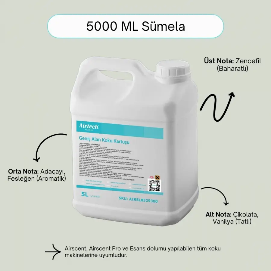 Airtech 5000 ML Sümela Oda Koku Makine Kartuşu Esansı