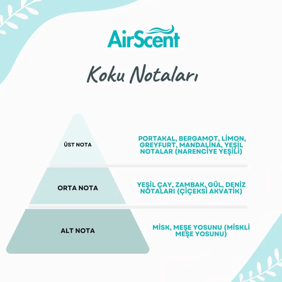 Yeşil Çay Koku Makinesi Kartuşu Esansı 1.000 ML