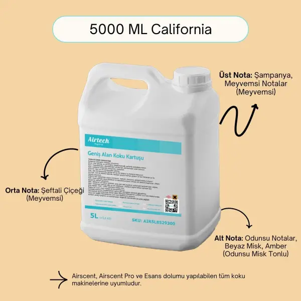 Airtech 5000 ML California Oda Koku Makine Kartuşu Esansı