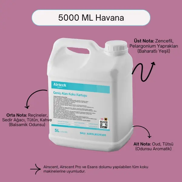 Airtech 5000 ML Havana Oda Koku Makine Kartuşu Esansı