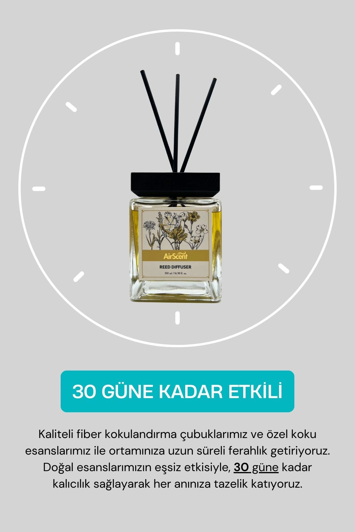Pudra Çubuklu Oda Kokusu 100 ML Silindir Şişe Reed Diffuser - Airtech ...