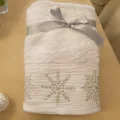 2li Kar Tanesi Nakışlı Yüz Havlusu 50x80 cm