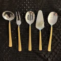 5 Parça Çelik Servis Seti – Gold ve Klasik Parlak Seçenek