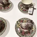 İthal Fine Porcelain Çiçek Desenli 6 Kişilik Fincan Takımı