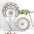 Çiçek Desenli Porselen Yemek Takımı 28 Parça 6 Kişilik