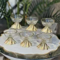 Kahve Sunumlarına Şıklık Katın: 6’lı Cam Lokumluk Seti (Gold & Gümüş)