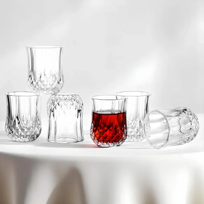 6lı Kristal Görünümlü Kahve Yanı Bardağı Seti