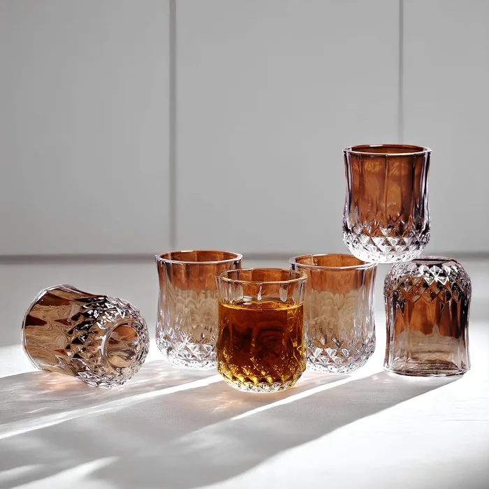 6lı Kristal Görünümlü Kahve Yanı Bardağı Seti