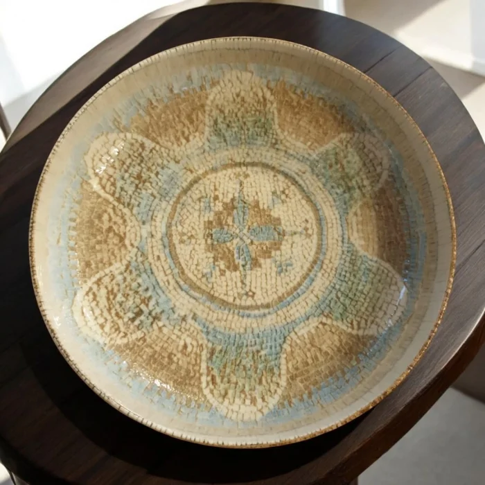 Etnik Esintili Mozaik Desenli Porselen Makarna Tabağı - Sofranıza Sanatsal Bir Dokunuş Katın