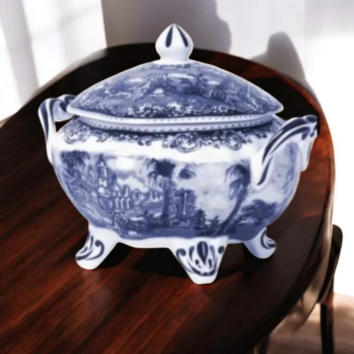 Mavi Beyaz Desenli Bavaria Porselen Şekerlik - Sofranıza Klasik Bir Zarafet Katın