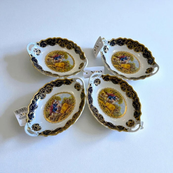 Dekoratif Porselen Çerezlik – 18 cm (4’lü Set)