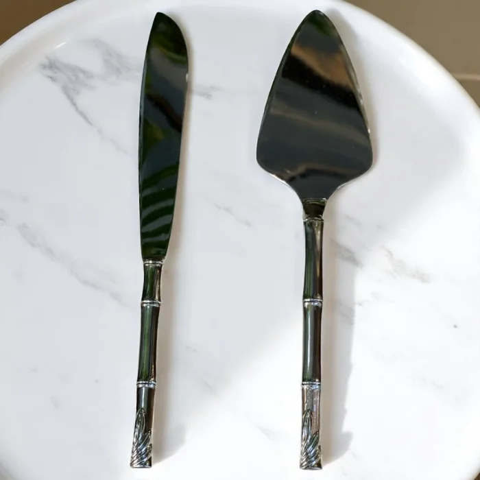 Bambu Desenli Şık Pasta Servis Seti