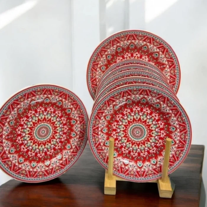 Canlı Desenleriyle Sofranıza Enerji Katın: 7 Parça Servis ve Pasta Tabağı ve Çay Tabakları Seti